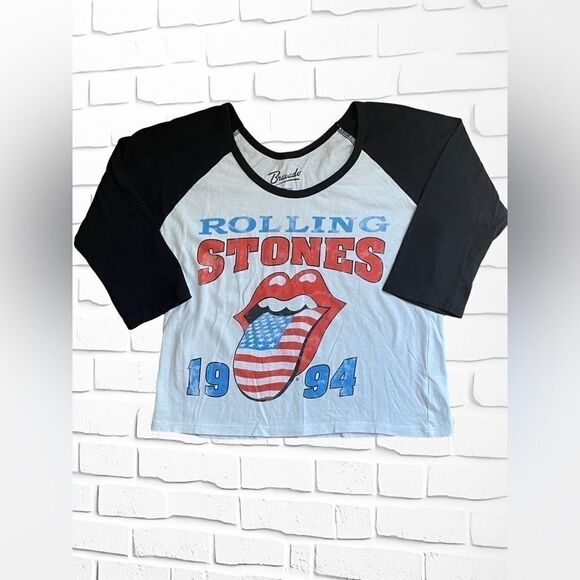 Rolling Stones Womens Medium 1994 Voodoo Lounge Tour Baseball-Style Tee • Raglan - Picture 1 of 13